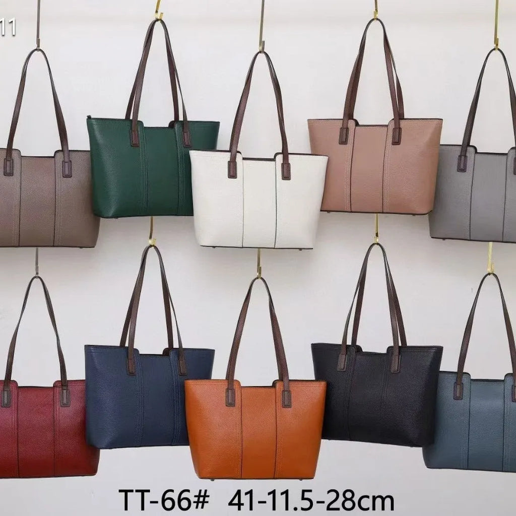 Genuine leather women's shoulder bag in khaki colour with sandwich pocket and box-type design