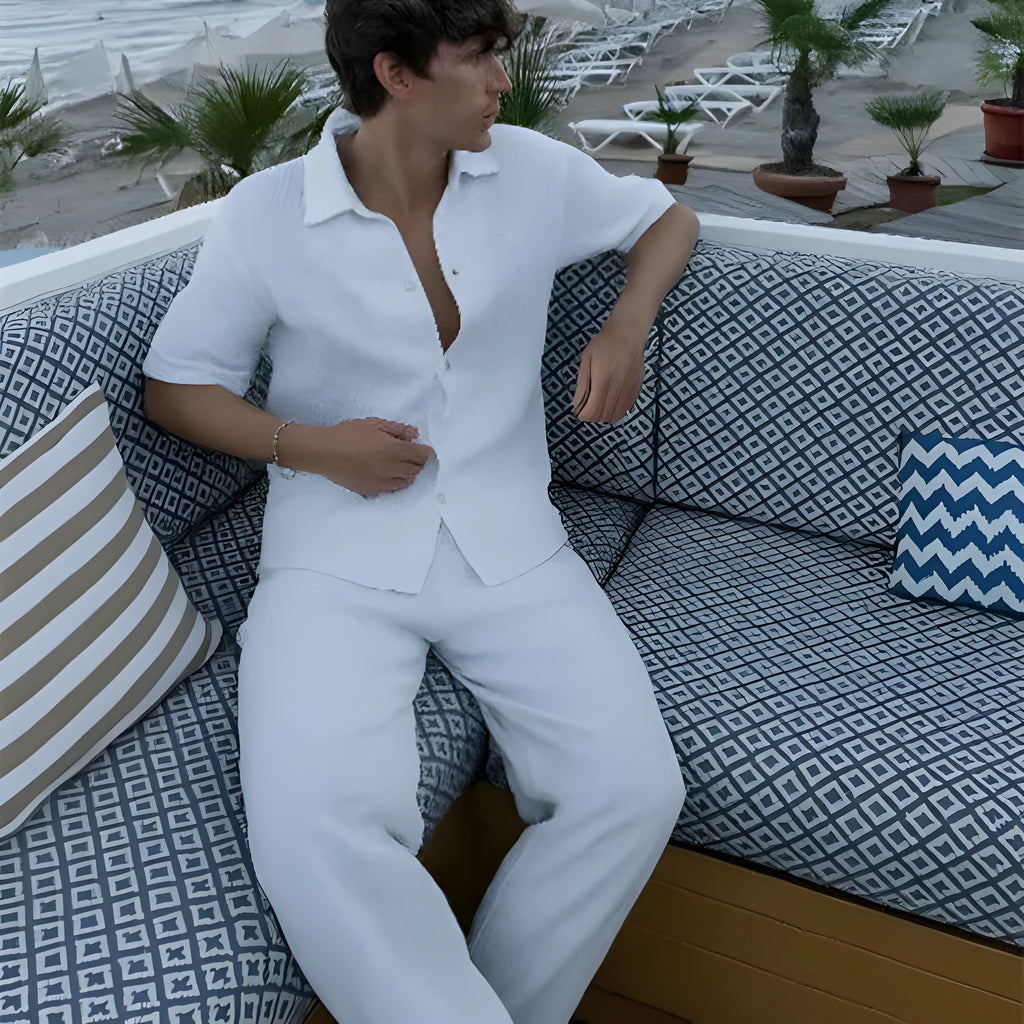 Printed polyester two-piece sweater suit with zip-front pullover and 3D pattern in colour LLWY060-35