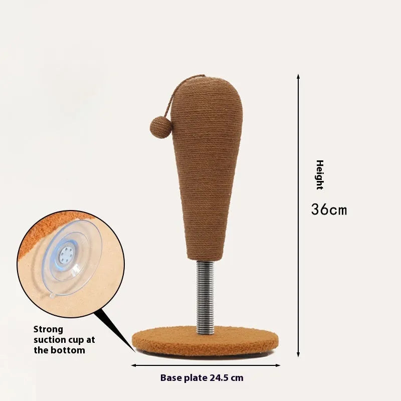 Large and small hemp rope cat scratching boards with cat grasping ball and tumbler patterns