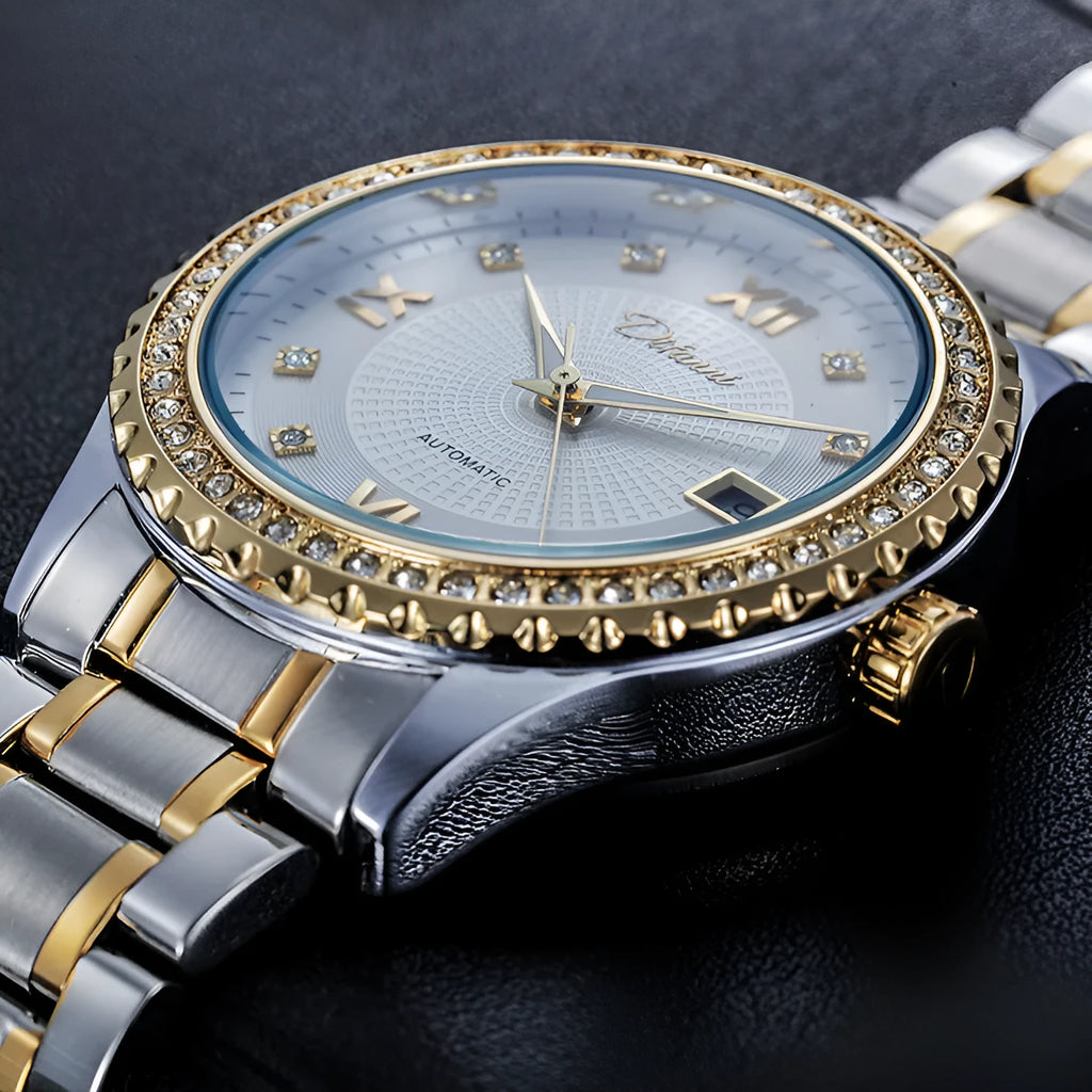 Fashionmonger automatic mechanical watch for men with luminous hands and waterproof construction