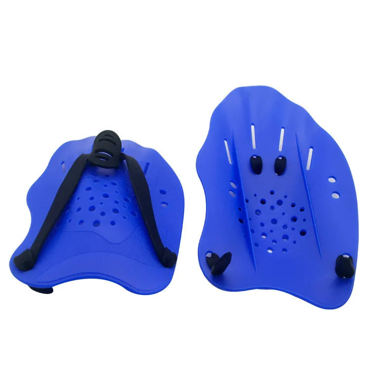 Webbed freestyle training swimming paddles in multiple colours with three hand size options