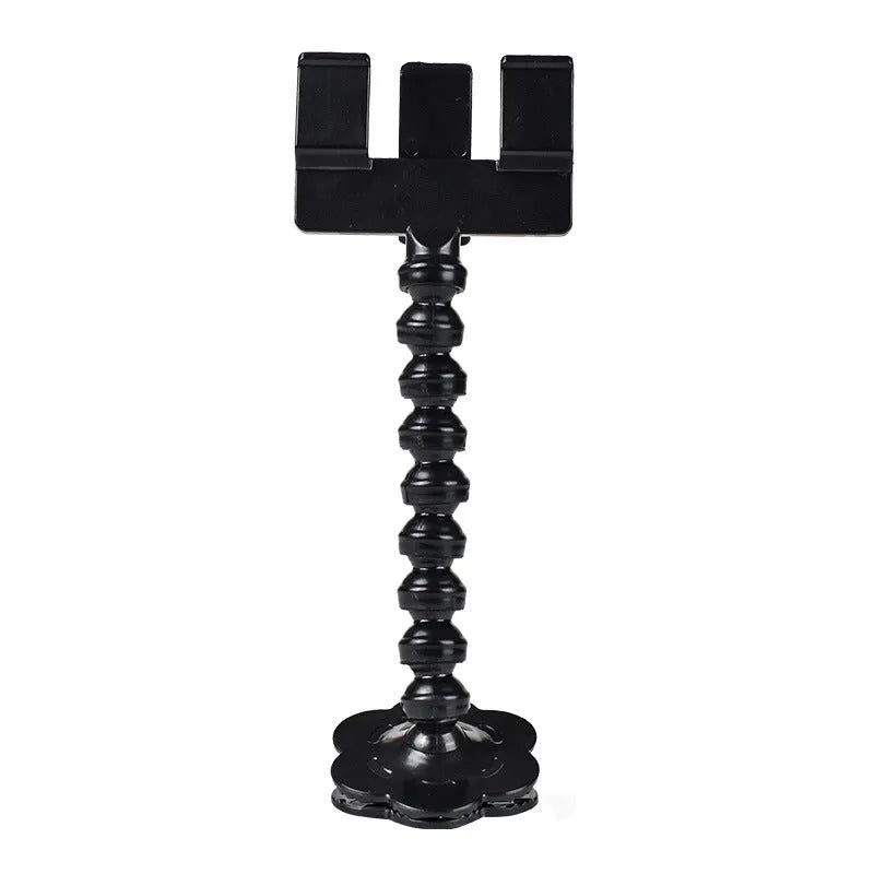 Plastic pet photography mobile phone holder with rotating treat clip in black or white colour