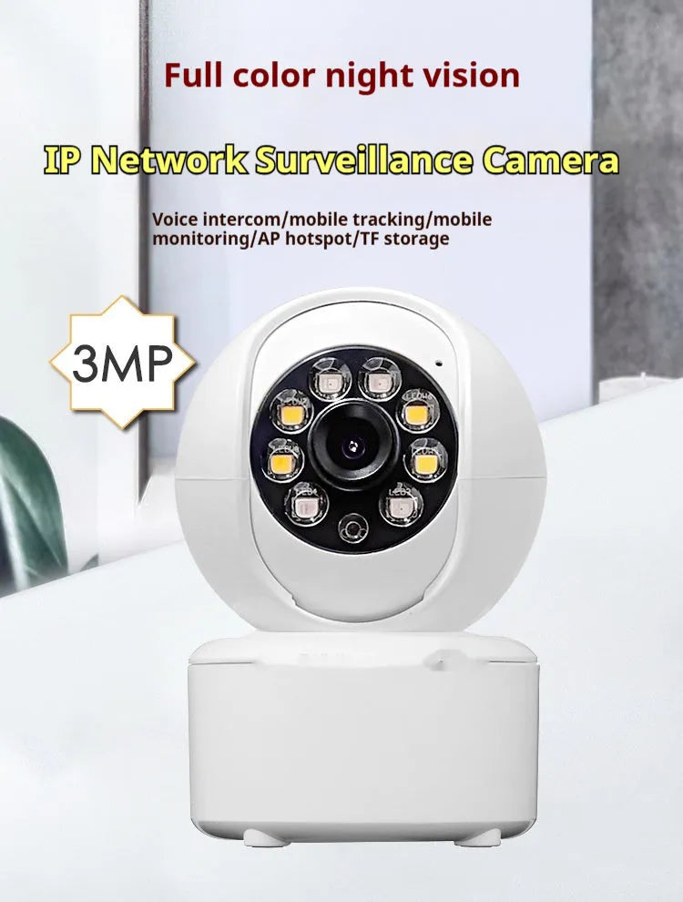 1080p HD indoor panorama security camera with ceiling mount bracket on white background
