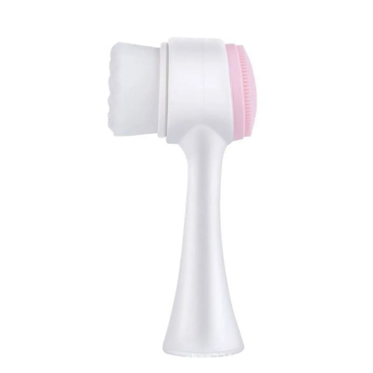 Blue nylon paw brush for dogs and cats on a white background, showing its textured head and handle.