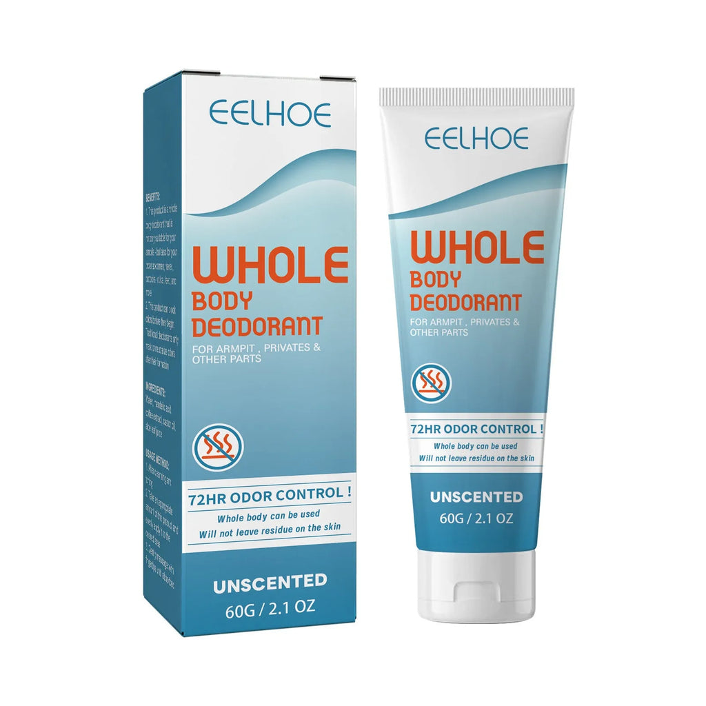 EELHOE 60g body deodorant cream container with natural botanical extracts label