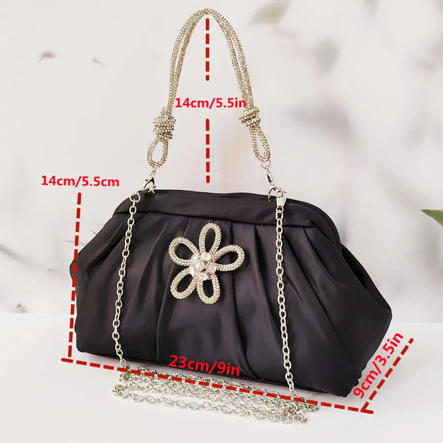 Women's lavender purple crossbody messenger bag with shell shape and chain decoration