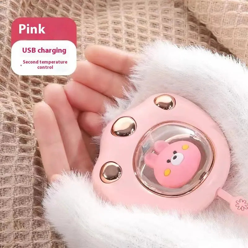 USB digital display hand warmer in various colours showing portable mini design
