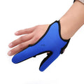 Single fishing tackle glove with two-finger design, diving cloth back and microfiber palm