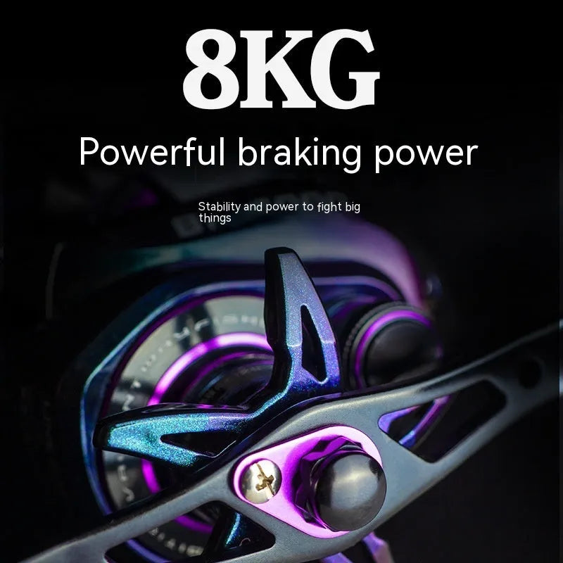BM2000 fishing reel with magnetic brake system in colourful water drop design