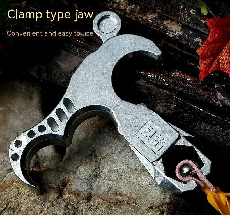 Zinc alloy two-axis harpoon clip release aid with stainless steel spring for flame dispensing