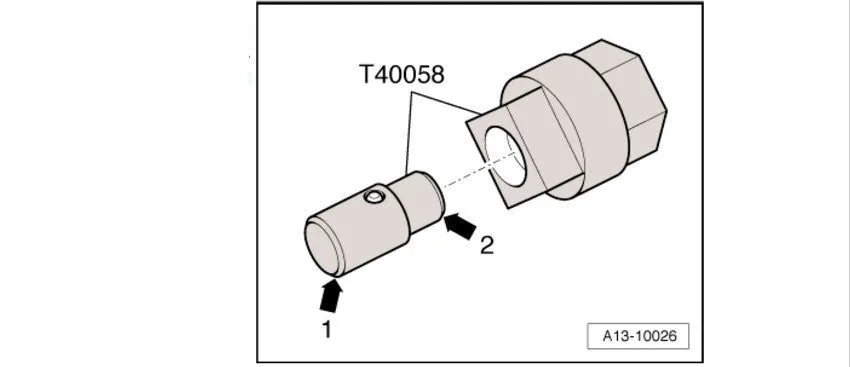 AODI T40058 crankshaft rotating sleeve timing tool adapter with guide pin