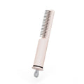 Stainless steel dog dematting comb with handle in pink or white, 18.8 cm long