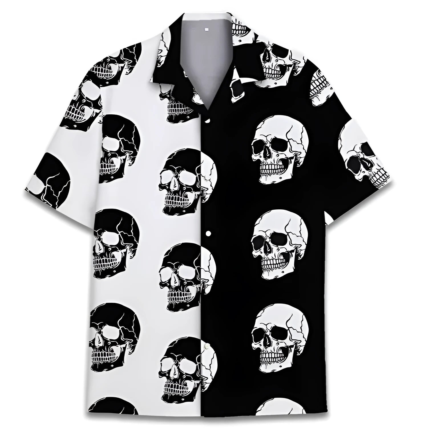 Men's Cuban collar Hawaiian summer shirt with digital print pattern in polyester fabric