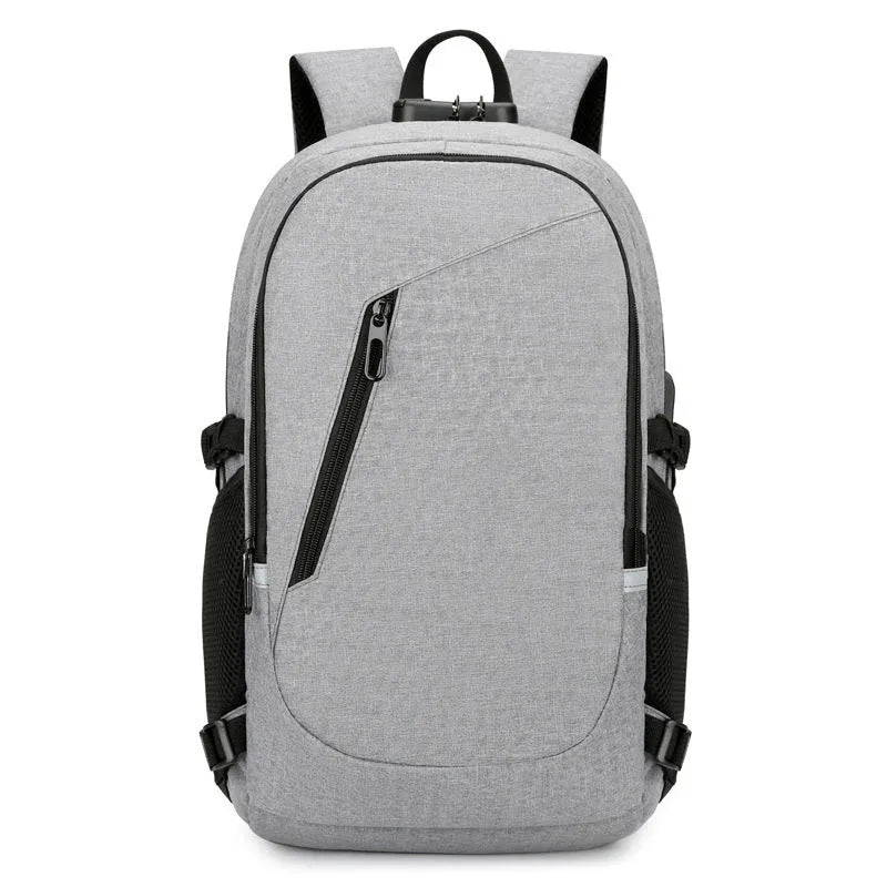 Solid colour Oxford cloth computer backpack with 20-35L capacity for men and women