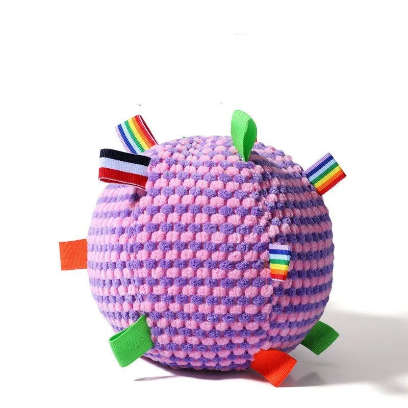 Blue pineapple lattice dog ball with rolling ring design, approximately 17cm diameter