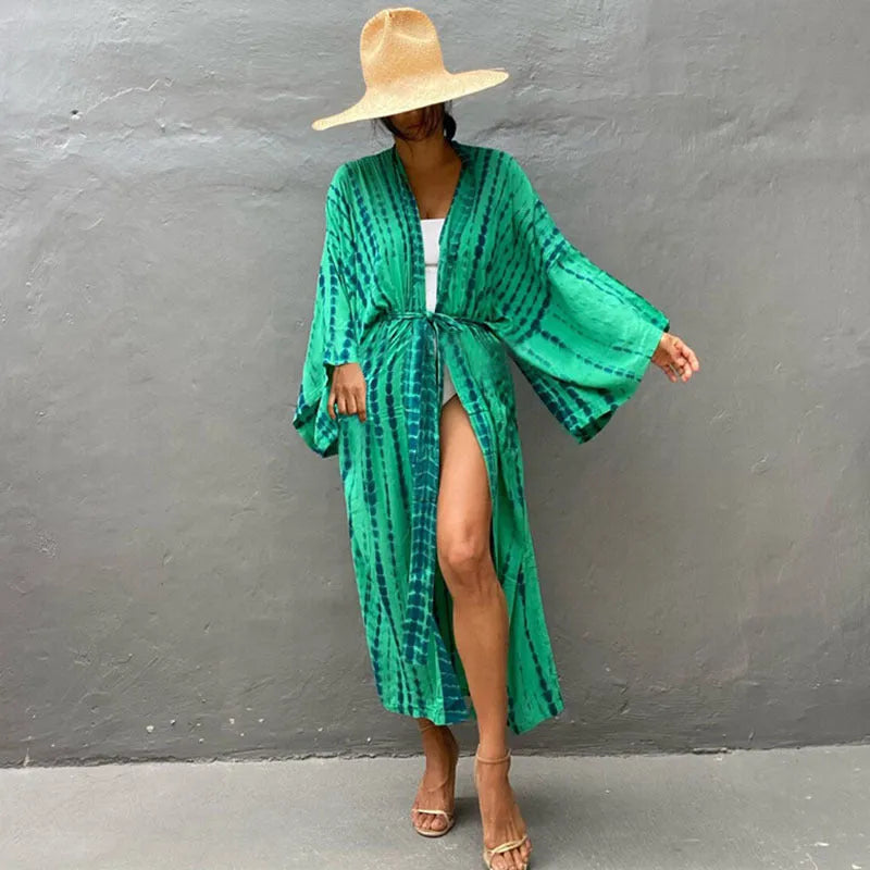 Loose printed cotton bikini cover up shirt in various colours for beach sun protection