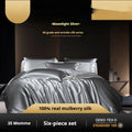 Silk four-piece quilt cover set in solid colour light luxury style with multiple size options