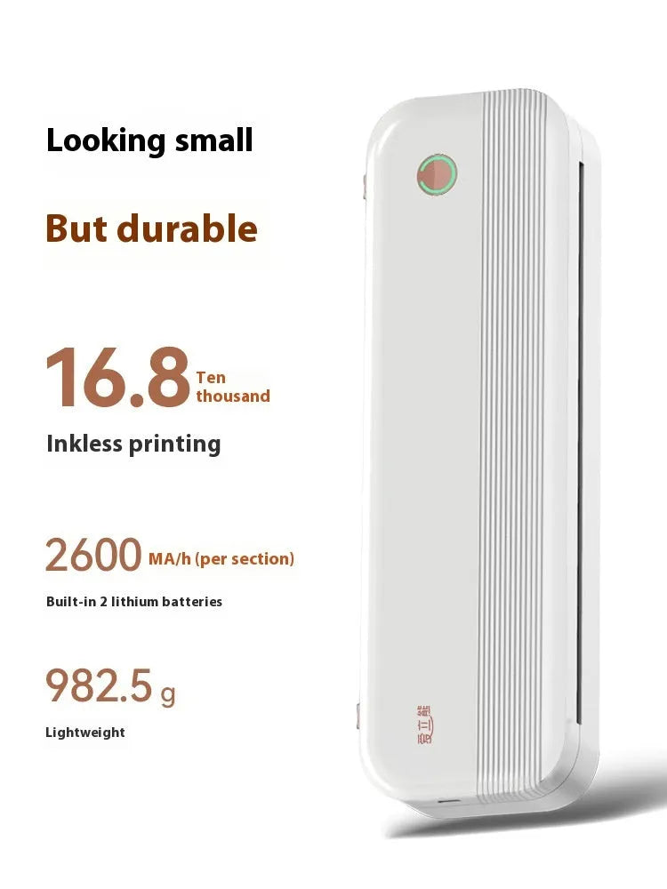 Ailixiong P40 portable thermal printer in Tiffany Blue and white colour options on desk