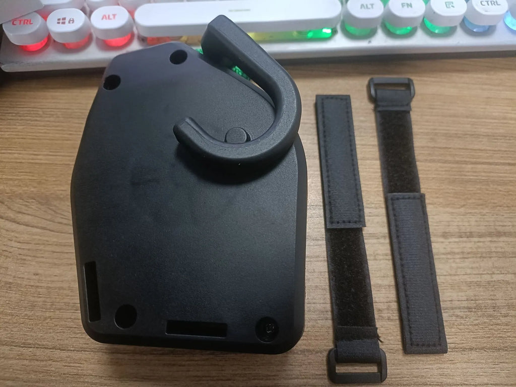 Black plastic bicycle trailer connection rope with standard end fittings