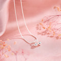 S925 silver cherry pendant necklace with adjustable snake bones chain for women