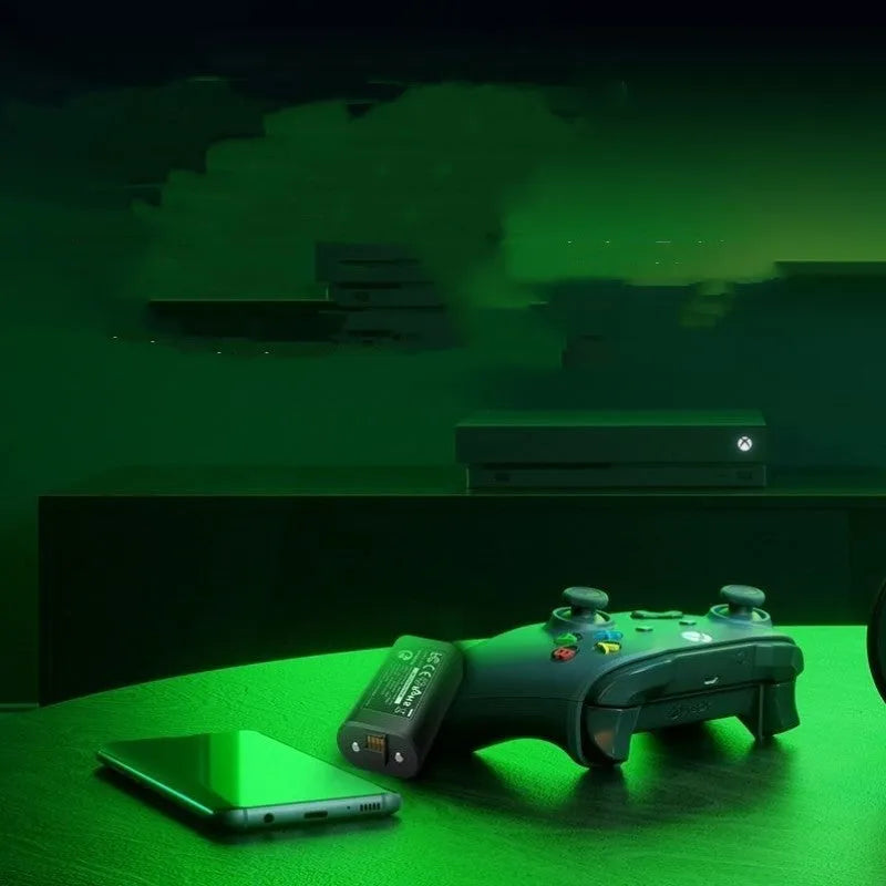 Black X100 Xbox controller lithium battery pack with two 1600mAh batteries and charging cable
