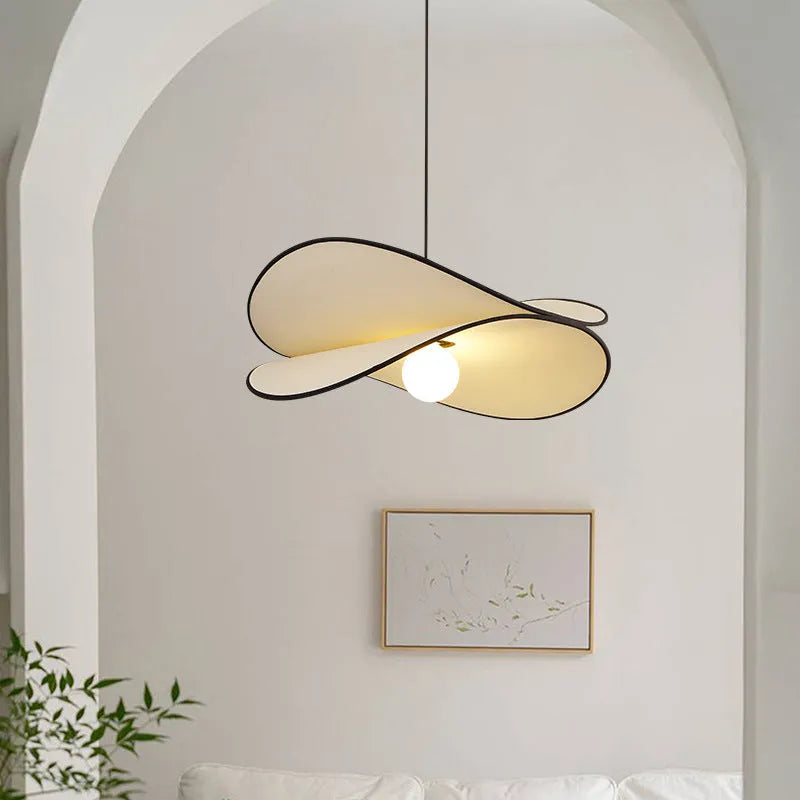 French style fabric chandelier pendant light with potato chip design in bedroom setting