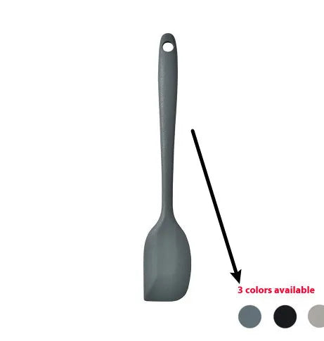 12-piece silicone kitchenware set with rotating storage bucket in black, including spatula, spoons and cooking utensils