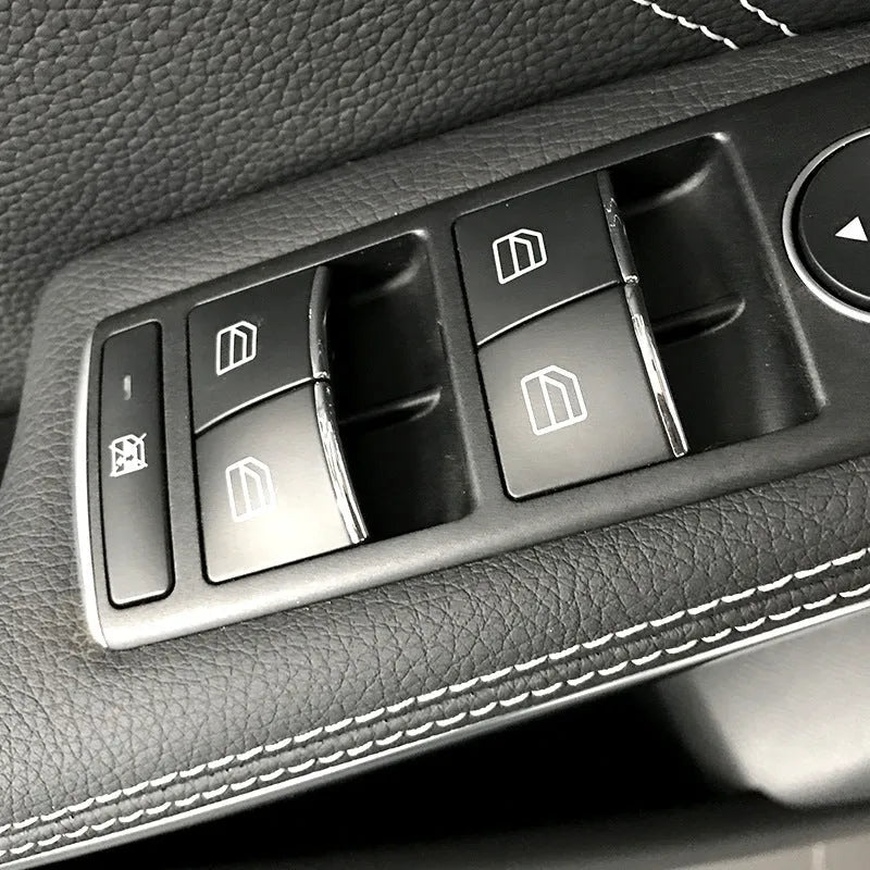 Black ABS plastic decorative sticker for car window lift button modification
