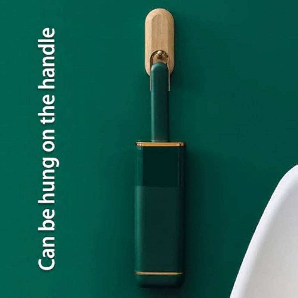 Reusable pet hair remover brush with a plush head and storage base, shown in blue, green and white colour options.