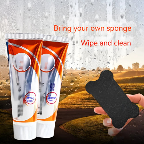 65ml car windscreen cleaning agent white paste and sponge mop for removing oil stains from glass