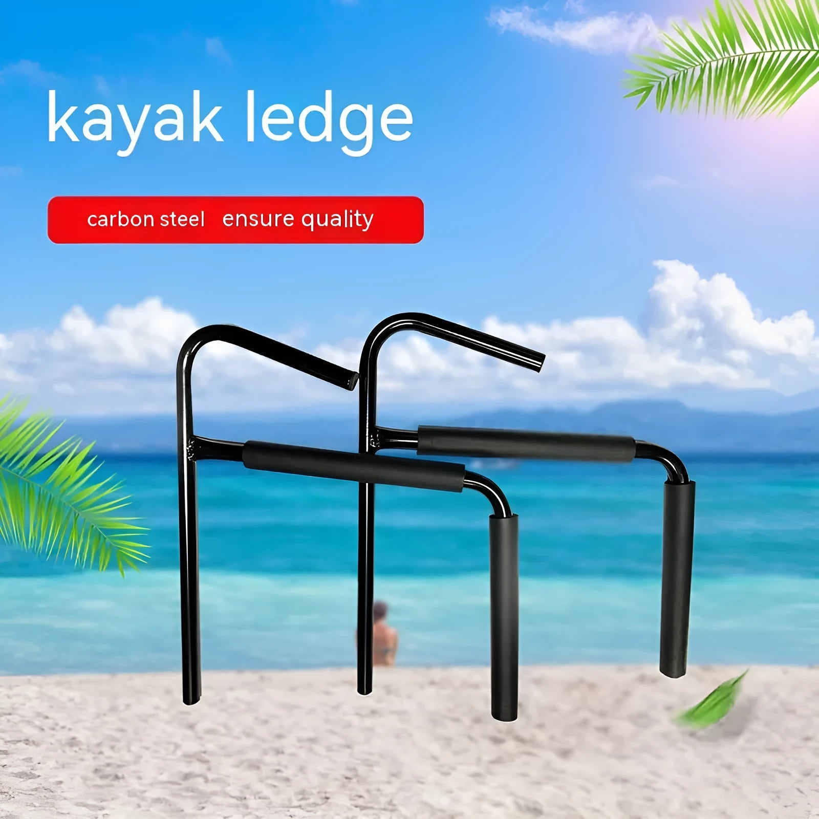 Carbon steel kayak and surfboard wall hanger rack for indoor storage