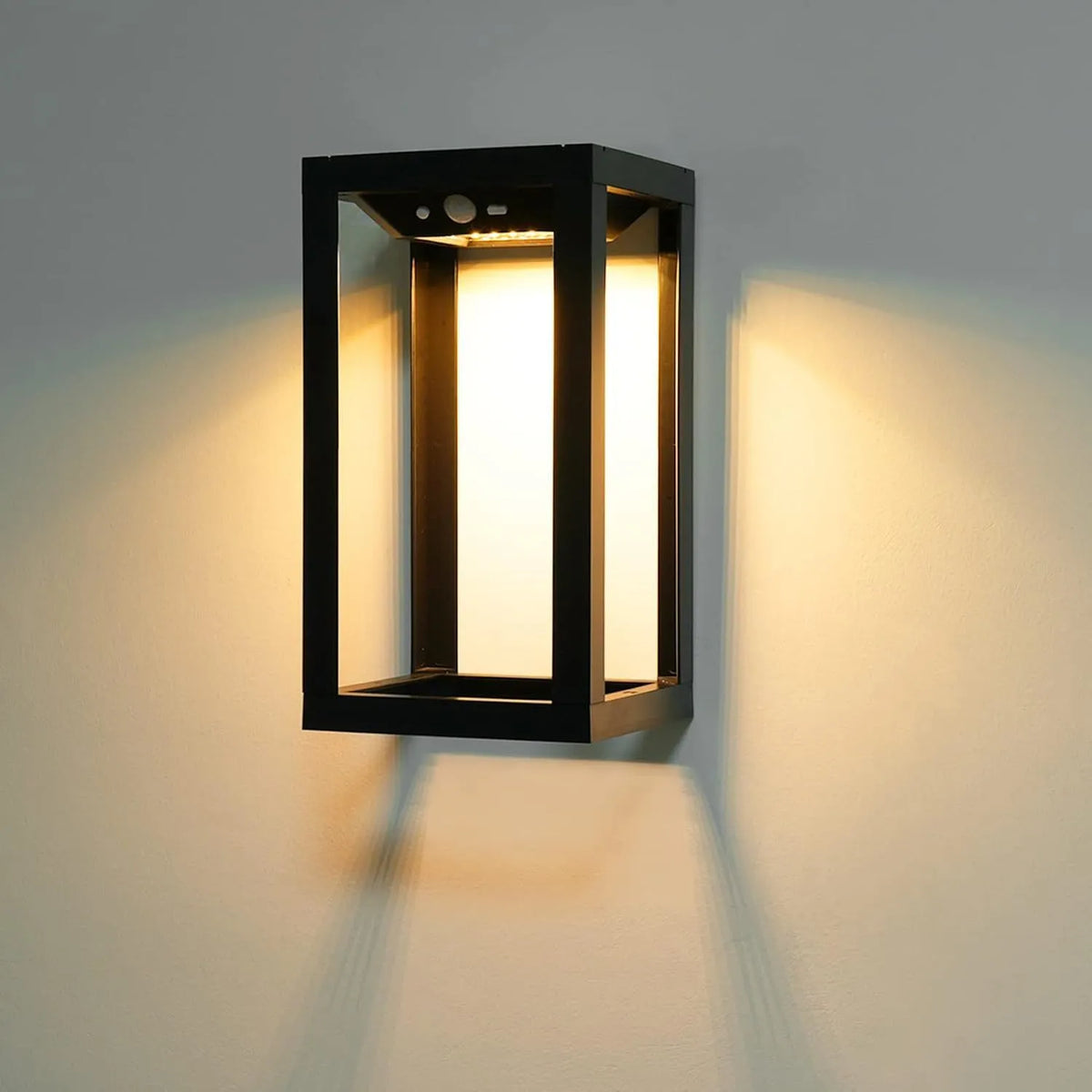 Modern solar outdoor wall lamp with IP65 waterproof rating for garden and courtyard lighting