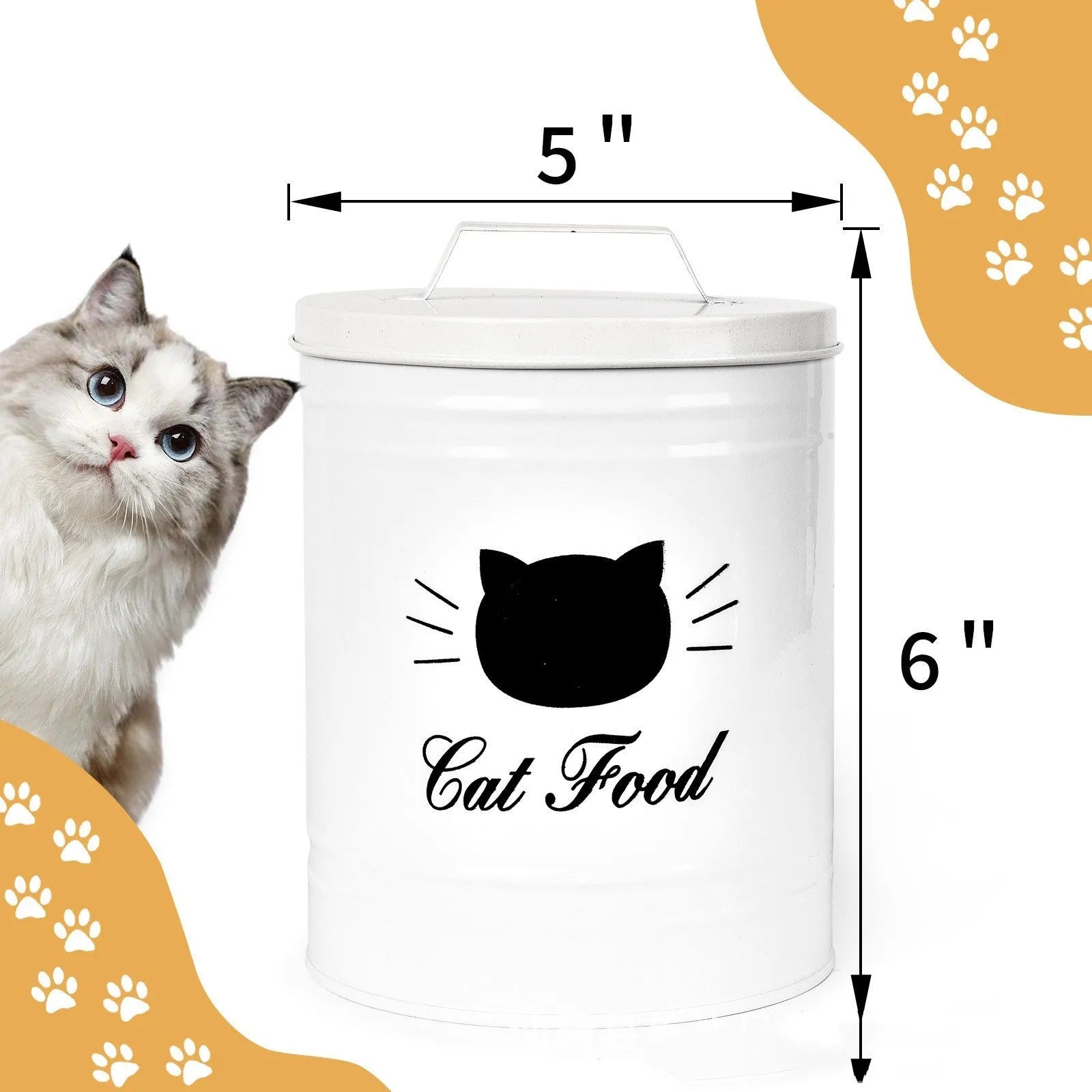 Black and white moisture-proof round iron sheet storage can with 301-500ml capacity