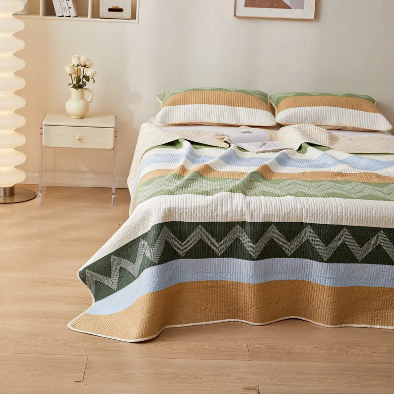 Pure cotton printed bed sheet three-piece set in modern simplicity style for 2.2 metre beds
