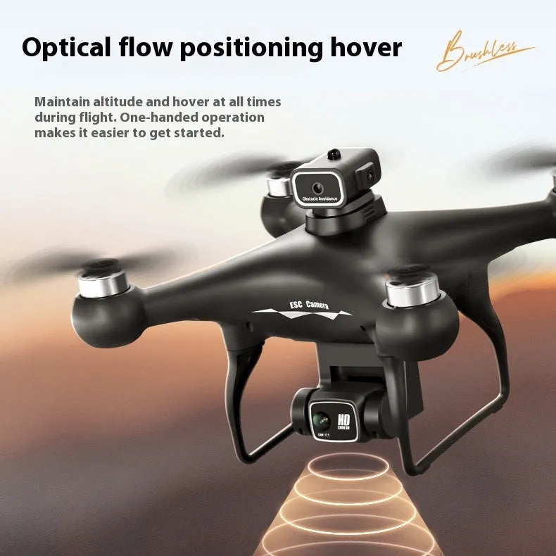 S116 brushless UAV drone with four-side obstacle avoidance and HD camera in black or white colour options