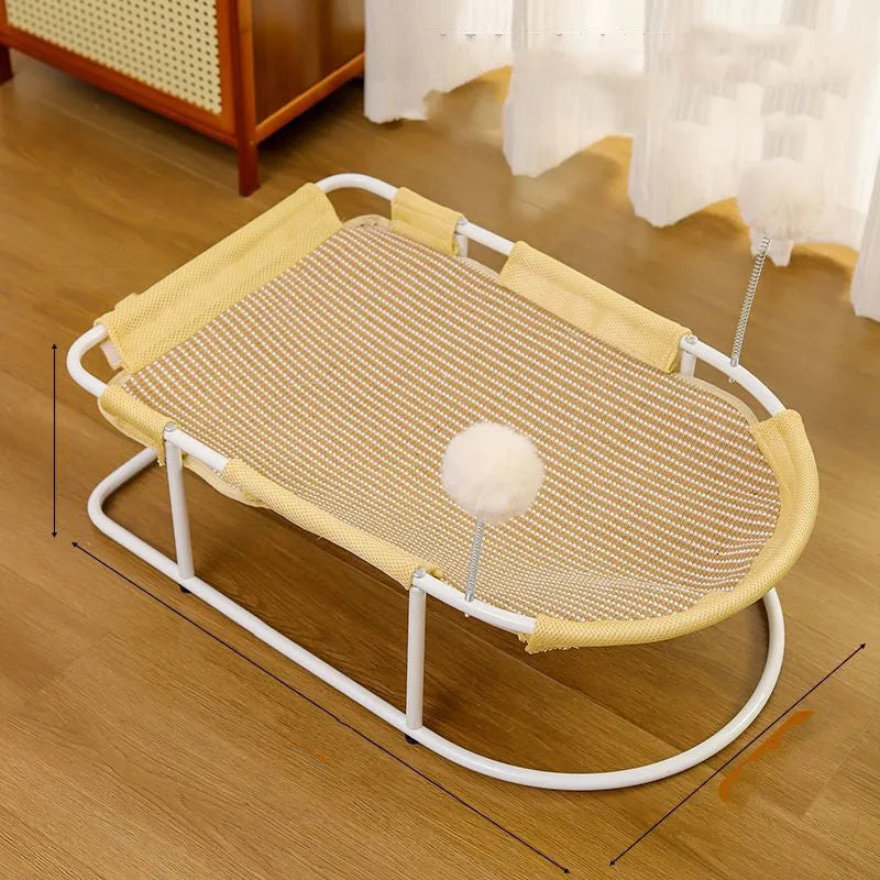 Large breathable fabric cat kennel pet bed cage in grey colour with bracket framework