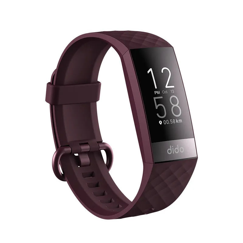Y6 Black smart bracelet with 1.1 inch screen showing heart rate and ECG data on wrist.