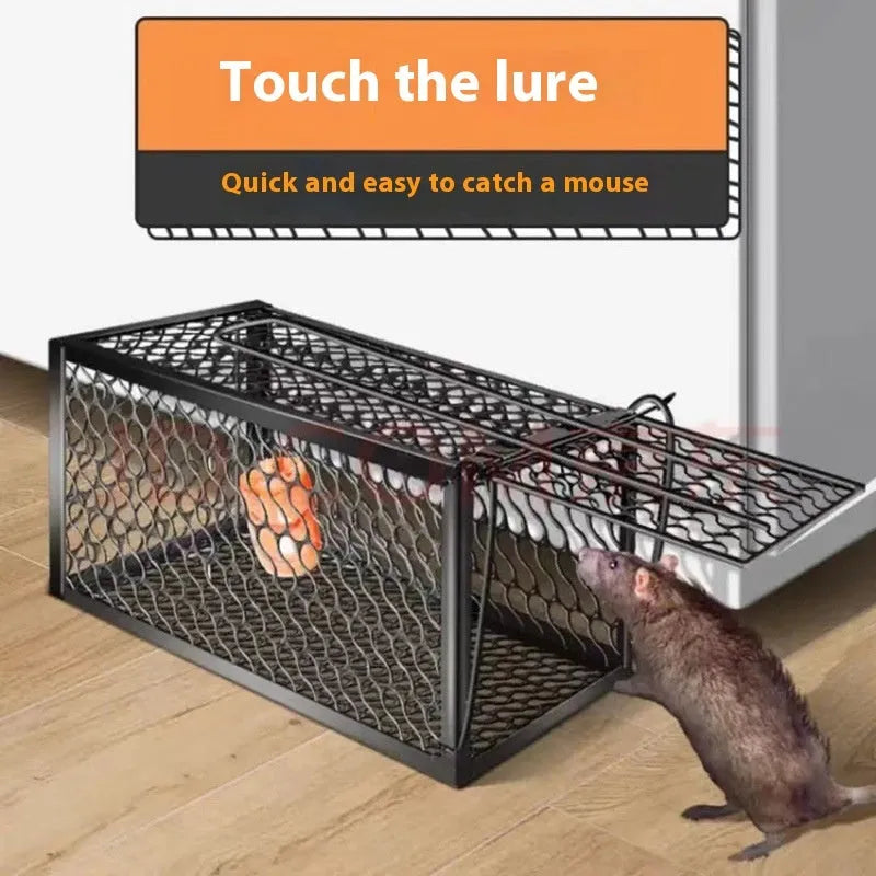 Automatic mouse cage trap with multiple size and material options for indoor rodent control