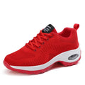 Women's black mesh sneakers with round toe and front lace-up design