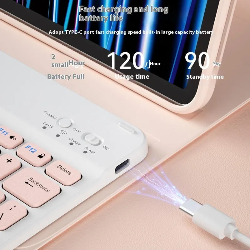 Compact Bluetooth keyboard in ABS plastic with 78 keys, shown in elegant white colour option