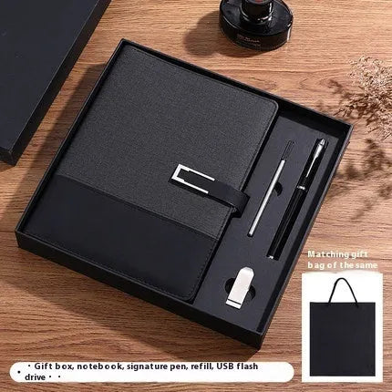 Genuine leather A5 business notebook with wood-free paper pages in multiple colour options including brown, black, green, blue, and red