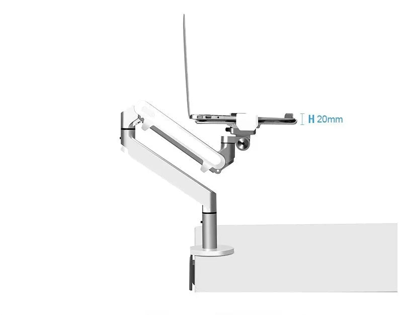 Aluminum notebook cooling stand with adjustable air pressure arm bracket in black colour