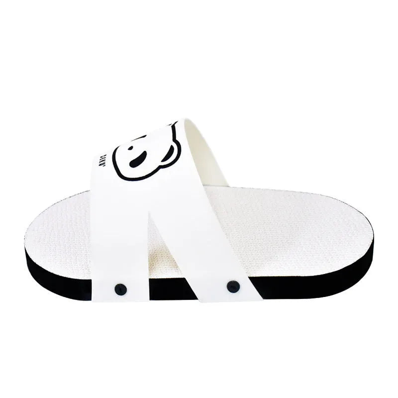 White corrugated paper cat scratch board with slipper-style design for furniture protection