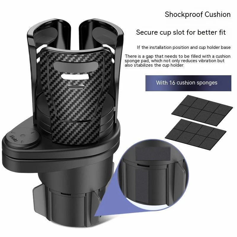 Car cup holder modification kit in ABS plastic with carbon fibre and matte finish options