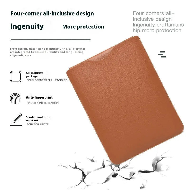 Set of four coloured imitation leather laptop covers with lock-edge design for MacBook Pro.