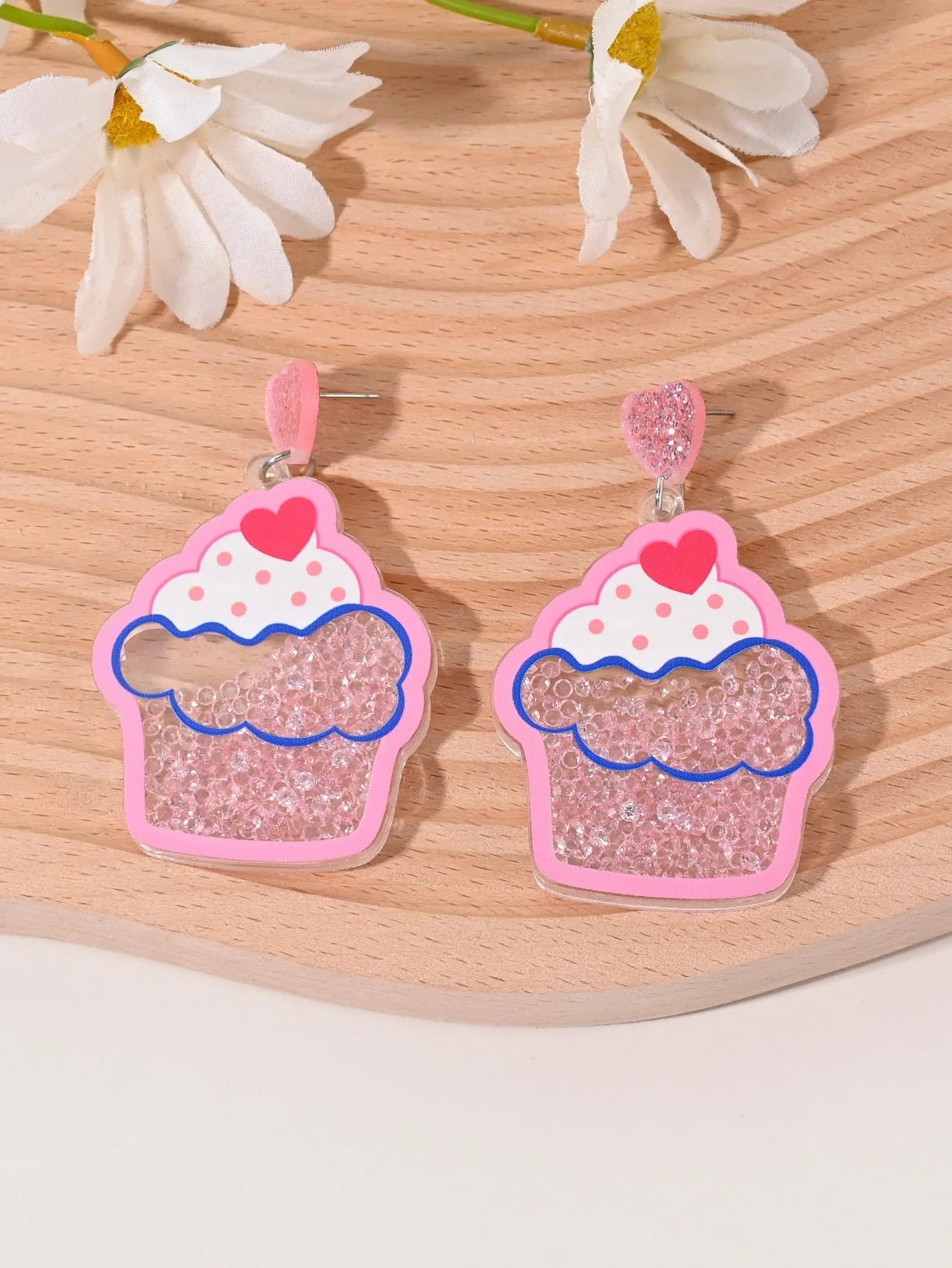 Pastoral style fruit shaped acrylic earrings for women with cherry, strawberry, watermelon designs