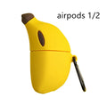 Yellow banana silicone case for Apple AirPods Pro wireless headphones