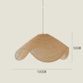 Handmade woven rattan chandelier pendant light with bamboo and willow lampshade