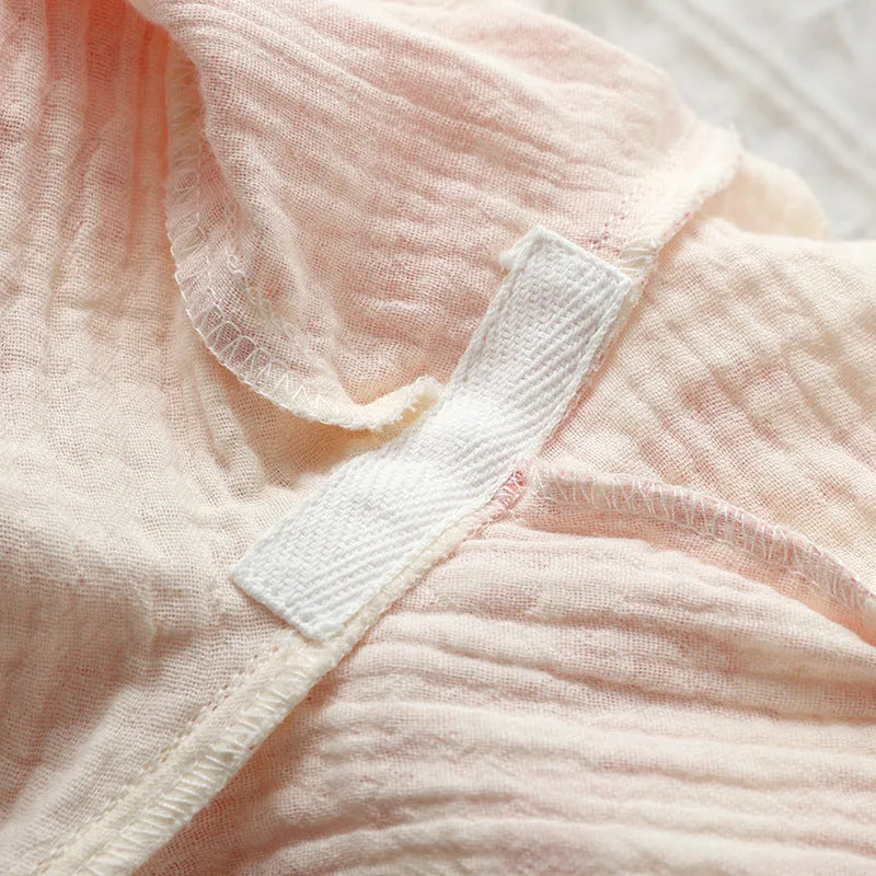 Pure cotton gauze ladies lounge suit with long sleeves and trousers in frosted pine trees colour options