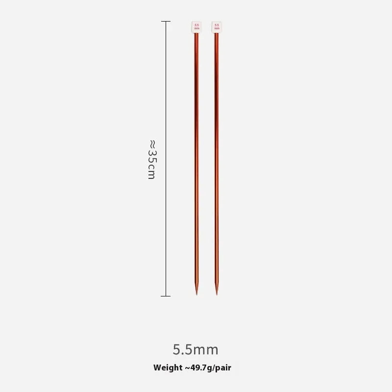 Set of crochet hooks in various sizes from 2.0mm to 9.0mm, each with a protective end cap.